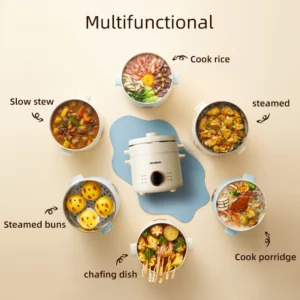 2L Electric Rice Cooker Cooking Pot Mini Multicooker Lunch Box Rice Cookers Hotpot Non-stick Electric Skillet Food Steamer 220V - Image 5