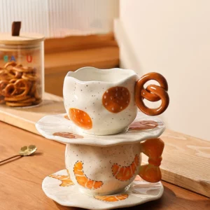 Ceramic Mug Girl High Beauty Couple Water Cups High-End Exquisite Latte Coffee Cup with Plate Set Creative Gifts for Friends - Image 5