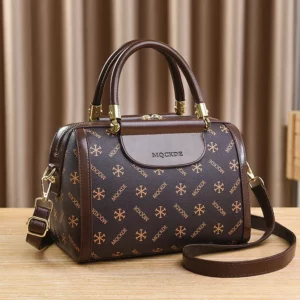 2025 Trendy Vintage PU Tote Bag Women 3D Pocket Coffee/Gold Crossbody Bag - Image 1