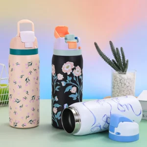 Hot Selling 304 Stainless Steel Insulated Bottle Fashionable Cartoon Pattern Sports Kettle Large Capacity Portable Handheld Cup - Image 3
