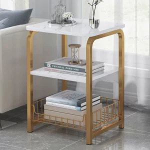 JOYLIVE coffee sofa side cabinet small coffee table mini table bedroom small bedside table marble coffee coffee table cabinet - Image 2