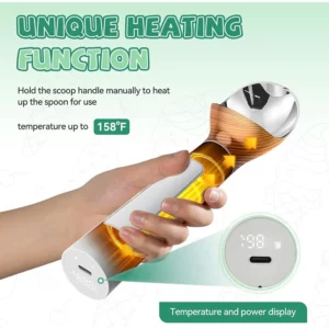 Electric Heated Ice Cream Scoop, Rechargeable Scooper For Hard Icecream, Self Heated Spoon Rust-proof Metal Easy Clear Gadgets - Image 2