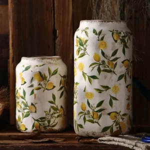 Retro Ceramic Large Vase Lemon Texture Ice Cracked Old Decorative Vase Hydroponic Flower Arrangement Supplies for Home Garden - Image 5