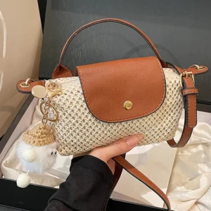 New Straw Braided Shoulder Bag Seaside Beach Holiday Crossbody Bag Summer Braided Small Handbag Women's Single Shoulder Bag - Image 5
