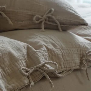 Cotton Gauze Bedding Set 1Duvet Cover 2pcs Pillowcase 1 Bed Sheet Plain Double Muslin Pleat Bed Sheet Quilt Cover Bedding Set - Image 4