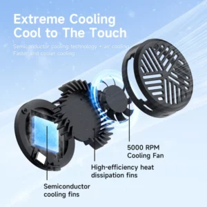 Hagibis Magnetic Cell Phone Cooler Universal Cooling Fan Mobile Phone Radiator for iPhone 16 Pro Black Shark Gaming Live Stream - Image 2
