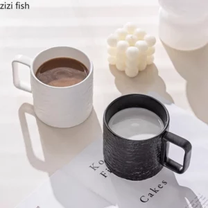 Solid Color Stone Patterned Ceramic Mug Creative Couple Cup Water Cup Office Large Capacity Coffee Cup Milk Cups Home Tea Cups - Image 4