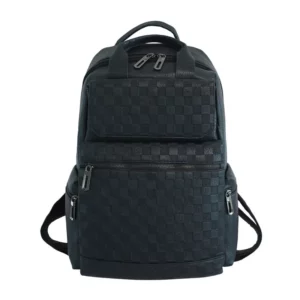 Fashion Plaid Men's Backpack Luxury Travel Backpacks Men Large Capacity Laptop Bags Soft Leather Backbags Student School Bag - Image 4