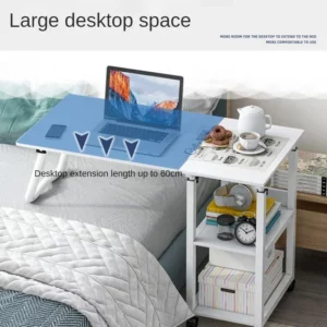 Movable Lift Bedside Table Foldable Laptop Table for Bed Multi-layer Storage Desk Sample Study Desk Versatile Workstation Desk - Image 4