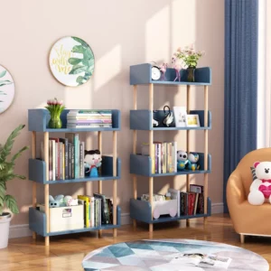 Simple bookshelf shelves floor floor, home living room against the wall, children's multi-storey storage, small bookcases, - Image 3