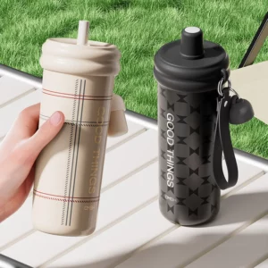 600ML Graffiti Stainless Steel Straw Vacuum Flask Thermos Cup Travel Mug Fashion Coffee Mug Milk Tea Mug Ice Water Bottle - Image 3