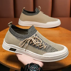 Skate Shoes for Men Flat Mesh Breathable Summer Lace-up Comfortable Walking Shoes Outdoor Sports Trendy Sneakers for Man - Image 6