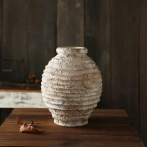 Retro Nostalgic Rough Clay Pottery Vase 21.5CM High Vasen Room Decoration Vases Vintage Handmade Style Home Decor Items - Image 3