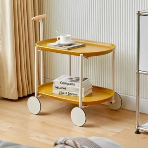 Creative sofa side table with internet celebrity minimalist ins cart movable wheels modern small unit coffee table storage rack - Image 2