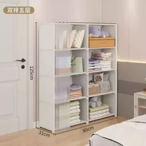 Open Closets Storage Locker Armoire Wardrobe Closet Folding Clothes Cabinet Dressing Rooms Dressers Bedroom Furniture Assembly - Image 4