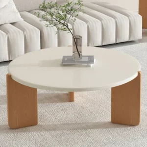 Kitchen Modern Coffee Table Wooden Round Living Room Coffee Tables Aesthetic - Image 5