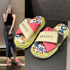 2024 Korea Style Fashion Beach Slippers Cross-strap Female Rome Sandal Platform Buckle Summer Shoes Woman Sandalias Footwear - Image 4