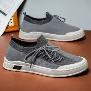 Skate Shoes for Men Flat Mesh Breathable Summer Lace-up Comfortable Walking Shoes Outdoor Sports Trendy Sneakers for Man - Image 3