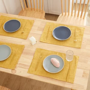 30X46 CM Linen Solid Color Dining Table Mat Fashion Style Western Dining Table Bowl Cup Rectangle Placemats Table Decoration - Image 4