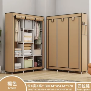 Multifunctional Dust Cloth Wardrobe, Home, Bedroom Clothing Cabinet Assembly Storage Cabinet - Image 6