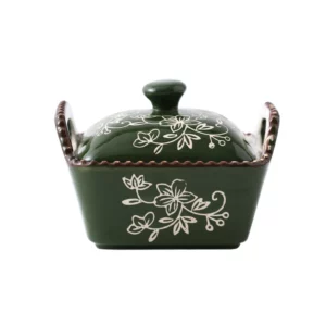 Ceramic Microwave Baking Bowl Home Hand-painted Isolation Painted with Lid Bead Point Snack Candy Dried Fruit Bowl with Cover - Image 6