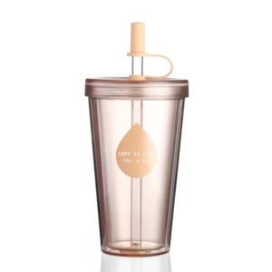 Reusable Iced Coffee Cups With Lids Double Wall Drink Cup With Straw And Lid Coffee Cups For Coffee Milk Juice Drinking Water - Image 3