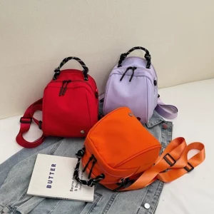 2025 Casual Nylon Solid Small Square Backpacks Leisure Sport Hot Trendy Simple Versatile Shoulder and Crossbody Bags for Women - Image 5