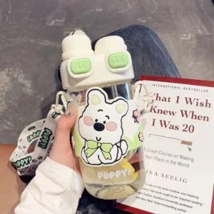 Cartoon Kawaii Kids Capybara Water Bottle With Straps and Straws One Cup for School and Festivals for Children Back To School - Image 4