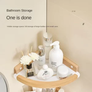 shower corner organizer storage，Bathroom Storage Shelves, bathroom corner Rack on wall,no drill bath shelf,household items - Image 5