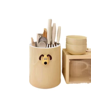 Kitchen rotating knife holder storage rack household multi-functional chopsticks holder kitchen knife chopsticks cage cute decor - Image 6