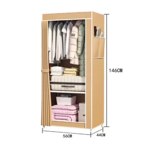 Dustproof Wardrobe Portable Closet Space-Saving Cloth Storage Cabinet For Household Bedrooms Cloakrooms Hanging Clothes Supplies - Image 2
