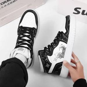 Sneakers Men High-top Flat Leather Breathable Casual Comfortable Walking Shoes Outdoor Luxury Designer Big Size Tennis Shoes Man - Image 5