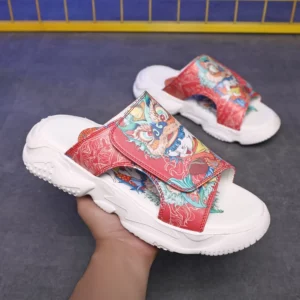 Chinese Style [Unicorn] Mythical Beast Picture Sandals Men's Slippers Velcro Bread Slippers Outdoor Wading Soft Soled Beach Shoes Boys Trbottomy Slippers - Image 3