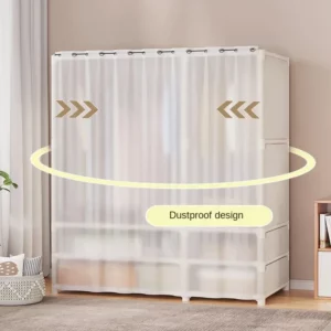 Dustproof Multipurpose Storage Rack, Large Capacity, Simple Assembly Clothes Cabinet Space, Household Wardrobes, Bedroom - Image 3