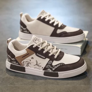 Board Shoes for Men Fashionable Anti Slip Wear-resistant Low Cut Comfortable Casual Sneaker Breathable Sports Shoes for Men - Image 1