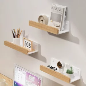Bathroom Storage Shelves，Wooden bathroom Rack Wall-Mounted Punch-Free, Seasoning Board shower Storage Rack，bath shelf organizer - Image 6