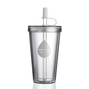 Reusable Iced Coffee Cups With Lids Double Wall Drink Cup With Straw And Lid Coffee Cups For Coffee Milk Juice Drinking Water - Image 6