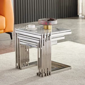 Classic design stainless steel table sets indoor furniture hotel use coffee - Image 2