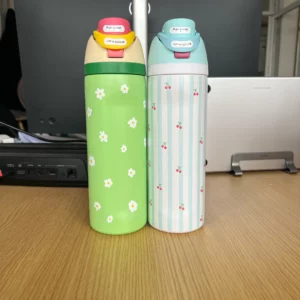 24oz stainless steel insulated cup, straw cup, sports water cup, chilled water bottle, car cup - Image 1