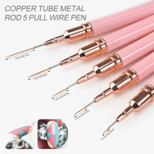 5/10pcs Pink/Black Nail Art Liner/Painting Brushes Ultra-thin Line Drawing Tool 4/8/12/20/25mm Professional Nail Liners Pen Tool - Image 3