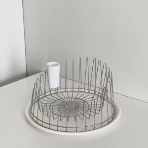 Round Stainless Steel Dish Drying Rack Kitchen Bowls Dishes Drain Holder Tableware Coffee Utensils Display Stand Cup Organizer - Image 6