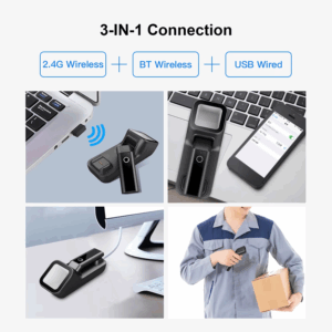 Aibecy 3-in-1 Barcode Scanner Handheld 1D/2D/QR Bar Code Reader Support BT 2.4G Wireless USB Wired Connection for Supermarket - Image 3