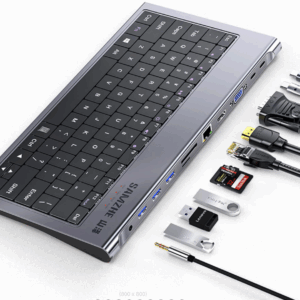 11-IN-1 Multi Usb C Docking Station With Keyboard 100W PD, 4K HDMI, VGA, Ethernet, Card Reader, USB 3.0, Aux USB C HUB - Image 7