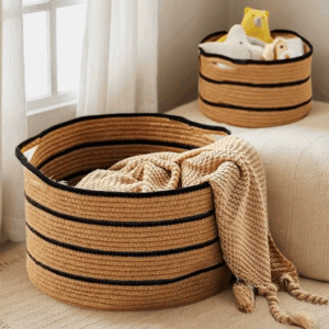Household cotton yarn weaving laundry basket storage basket, toy and miscellaneous storage basket, dirty clothes basket - Image 6