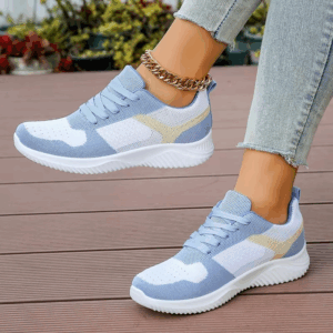 2025 Fashion Mixed Color Lace Up Sneakers Women Spring Summer Knit Platform Sneakers Woman Comfortable Soft Sole Running Shoes - Image 2