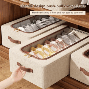 Under Bed Shoe Storage Organizer for Closet Shoes Container Boxes with Sturdy Handles and Clear Window,Foldable Shoe Rack Holder - Image 6