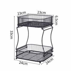 Detachable Black Tier Fruit Basket with Banana Hanger Large Capacity Fruit Bowl for Kitchen Countertop Stylish Hanging Storage - Image 2