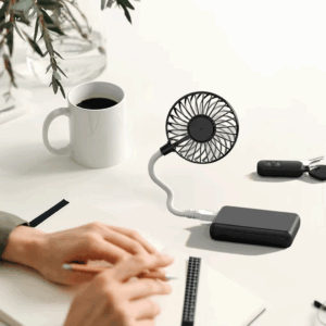 USB Rechargeable Handheld Fan Silent Cooling Power Bank Wireless Mini Play Plug Fans Summer Outdoors and Travel - Image 2