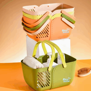 Bath Basket Portable Bathroom Toiletries Storage Basket Color Rectangular Dormitory Hollow Basket Bathroom Camping Accessories - Image 7