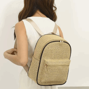 Hot Sale New Fashion Straw Weaving Backpack Women High Capacity Hand Woven Shoulder Bag Casual Light Travel Backpacks School Bag - Image 6